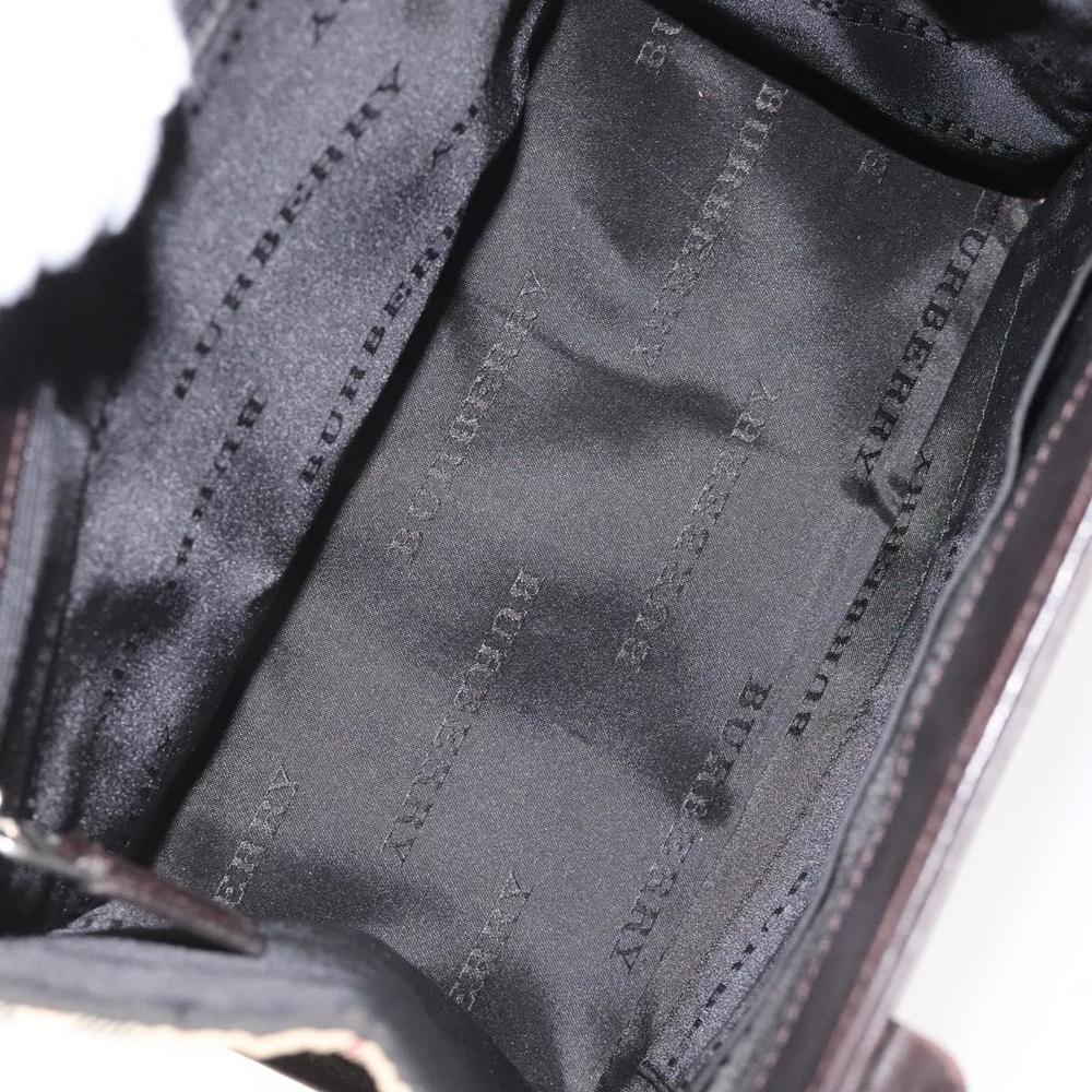 BURBERRY Nova Check Hand Bag Nylon Leather Beige Silver Auth ac3586 - Picture 11 of 16